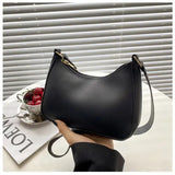 Trendy Solid Color Small Square Shoulder Armpit Bag - black