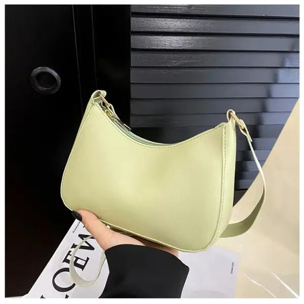 Trendy Solid Color Small Square Shoulder Armpit Bag - green