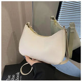 Trendy Solid Color Small Square Shoulder Armpit Bag - WHITE