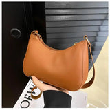 Trendy Solid Color Small Square Shoulder Armpit Bag - BROWN