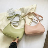 Trendy Solid Color Small Square Shoulder Armpit Bag
