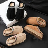 Feslishoet Winter Woman Slippers Plush Interior Anti Slip Sole Thick Bottom Embroider Fashion Warm Slippers Use Indoor