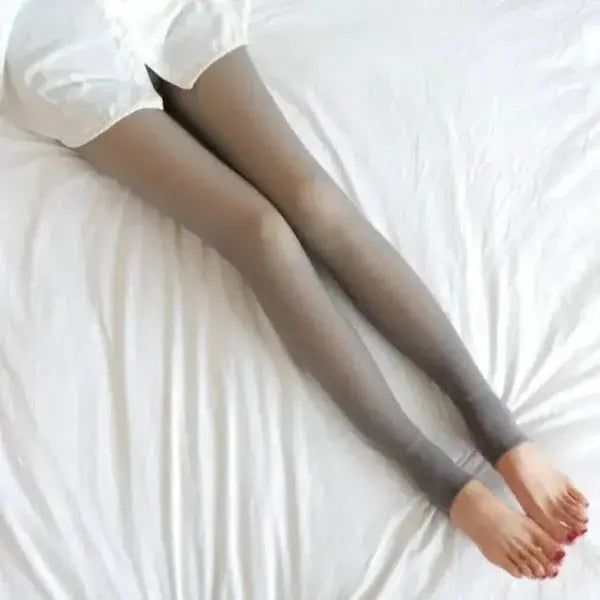 Fleece Lined Thermal Stockings for Women’s Winter Hosiery - Grey Foot Socks / 300g L(40-70kg)