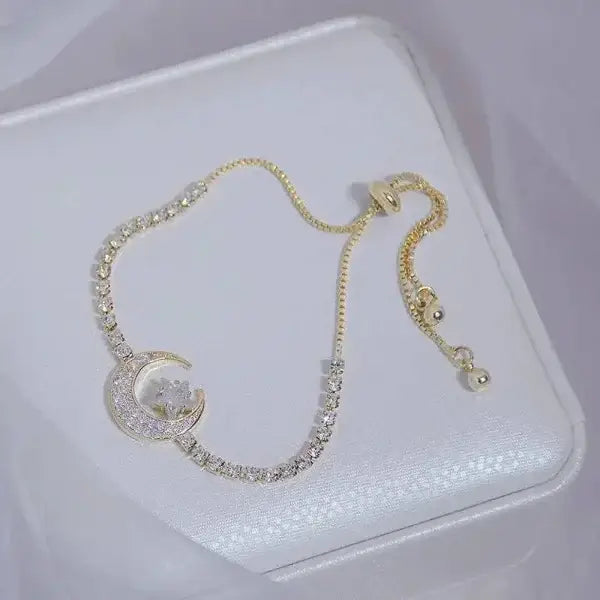 Floral Bracelet with Shiny Rhinestone Elegance for Timeless Style - Himpall