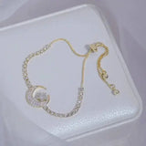 Floral Bracelet with Shiny Rhinestone Elegance for Timeless Style - A7