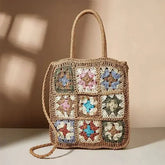 Floral Handbag Featuring a Stylish Handwoven Straw Bag for Summer
