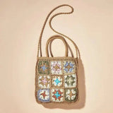 Floral Handbag Featuring a Stylish Handwoven Straw Bag for Summer