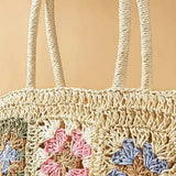 Floral Handbag Featuring a Stylish Handwoven Straw Bag for Summer