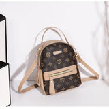 Floral PU Leather School Bag and Ladies Fashion Flower Backpack - Pink