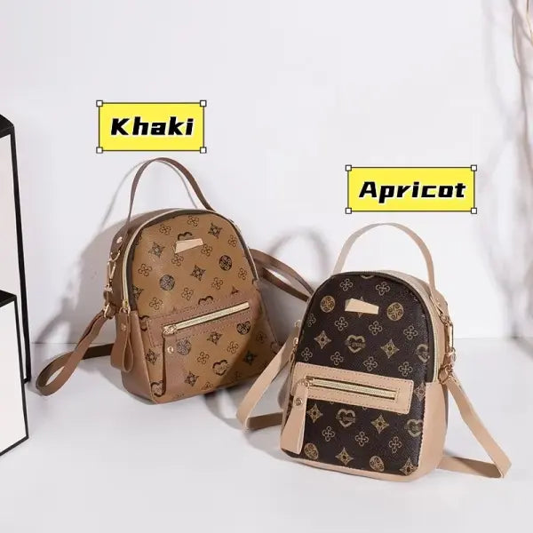 Floral PU Leather School Bag and Ladies Fashion Flower Backpack - Pink