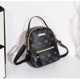 Floral PU Leather School Bag and Ladies Fashion Flower Backpack - black