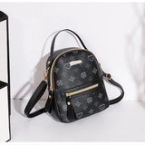 Floral PU Leather School Bag and Ladies Fashion Flower Backpack - Pink
