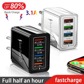 For iPhone 14 USB Charger Quick Charge 3.0 For Samsung Xiaomi mi Tablets Mobile Phone Charger Adapter EU/US Plug Fast