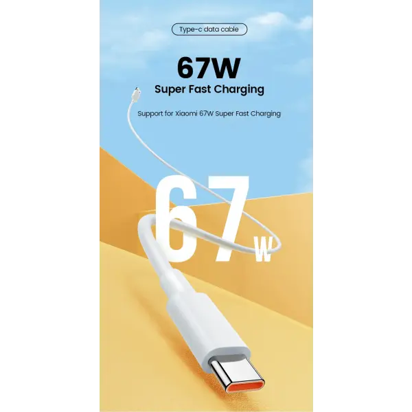 For Xiaomi 67W USB Super Fast Charger Power Adapter Mi 12 11 6A Type C Cable POCO X5 X4 Pro Note 9 10 11 Charging