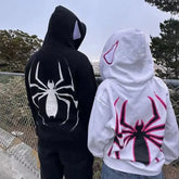 Spider Full Zip Hoodie – Oversized Harajuku Graphic Jacket for Men & Women