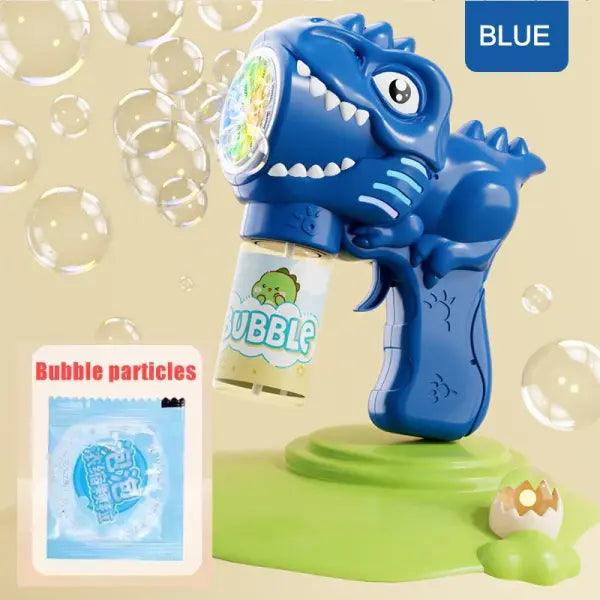 Automatic Bubble Gun Rocket ABS Plastic Lithium Battery Outdoor Play - Dinosaur Blue