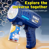 Automatic Bubble Gun Rocket ABS Plastic Lithium Battery Outdoor Play