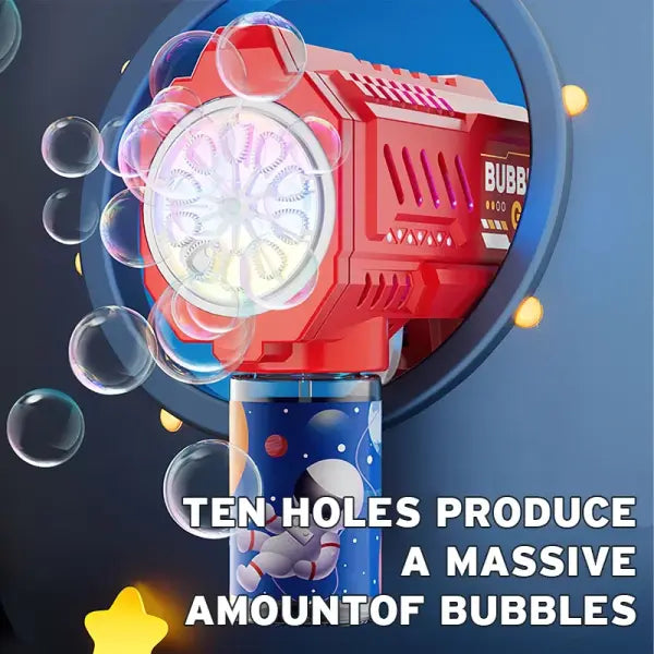 Automatic Bubble Gun Rocket ABS Plastic Lithium Battery Outdoor Play