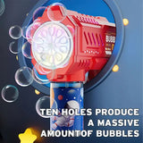 Automatic Bubble Gun Rocket ABS Plastic Lithium Battery Outdoor Play