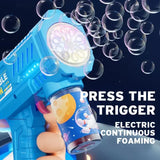 Automatic Bubble Gun Rocket ABS Plastic Lithium Battery Outdoor Play