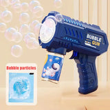 Automatic Bubble Gun Rocket ABS Plastic Lithium Battery Outdoor Play - Deep Blue