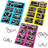 Metal Ring Puzzle Set - Intelligent Brain Teaser & IQ Logic Game for Kids and Adults