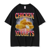 Funny Chicken Nuggets Vintage Meme T-Shirt – Women’s Hip Hop Gothic Graphic Tee Comfortable Casual Top - 1 / XXL