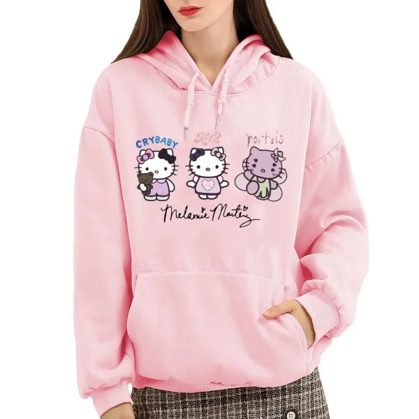 Funny Melanie Martinez Cartoon Cat Hoodie for Women and Men - Himpall