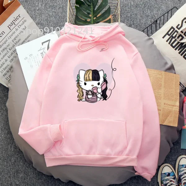 Funny Melanie Martinez Cartoon Cat Hoodie for Women and Men - Himpall