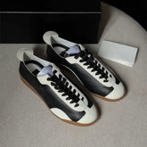 Genuine Leather Women’s Retro Sneakers Mixed Color Training Shoes