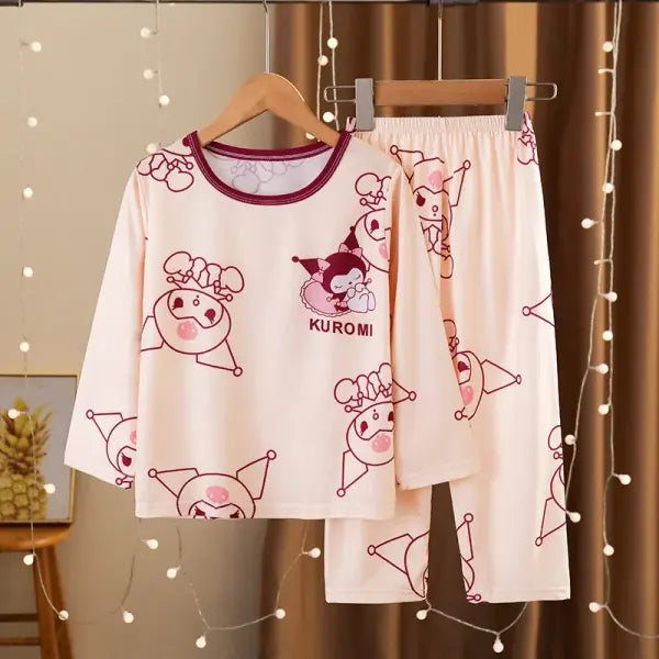 Girls Pajamas Spring Autumn Children Pajamas Long Sleeve Cartoon Kids Sleepwear Robe Children’s Clothing Mother - 7