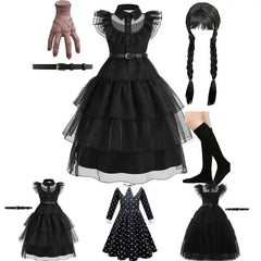 Girls Wednesday Addams Costume for Spooky Celebrations - Himpall