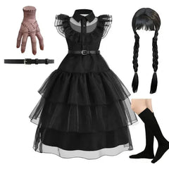 Girls Wednesday Addams Costume for Spooky Celebrations - Himpall