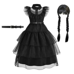 Girls Wednesday Addams Costume for Spooky Celebrations - Himpall