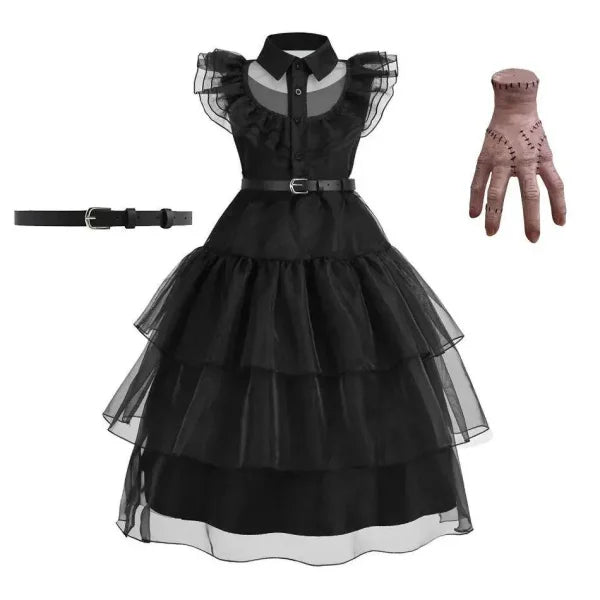Girls Wednesday Addams Costume for Spooky Celebrations - Himpall