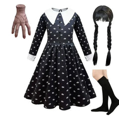 Girls Wednesday Addams Costume for Spooky Celebrations - Himpall