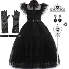 Girls Wednesday Addams Costume for Spooky Celebrations - Himpall