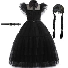 Girls Wednesday Addams Costume for Spooky Celebrations - Himpall