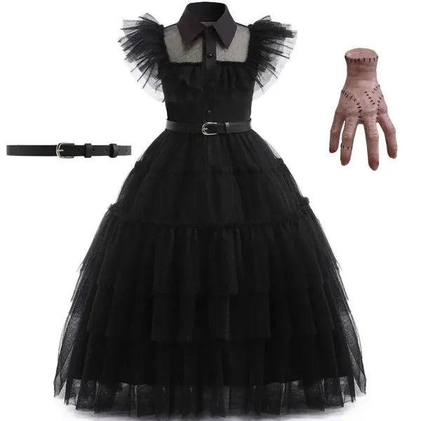 Girls Wednesday Addams Costume for Spooky Celebrations - Himpall