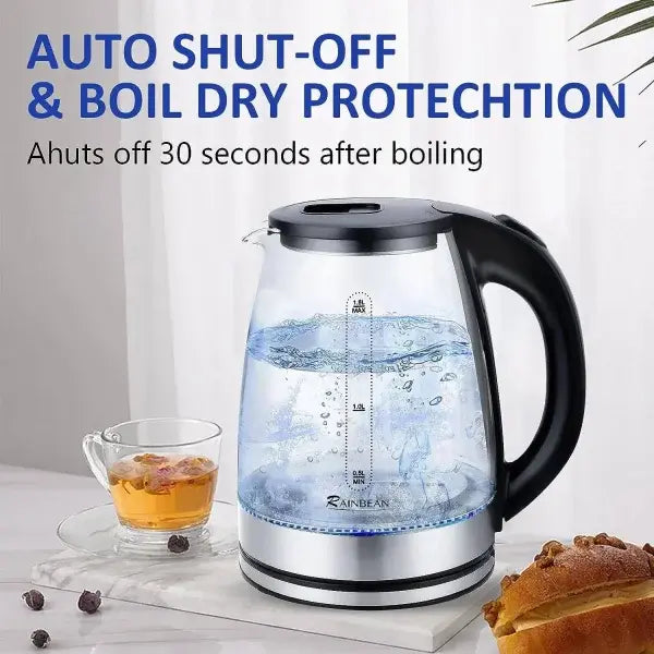 Glass Electric Kettle with 1.8L Capacity for Efficient Brewing