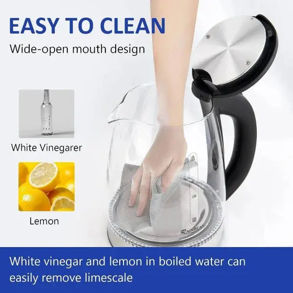 Glass Electric Kettle with 1.8L Capacity for Efficient Brewing