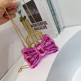 Golden Heart Shaped Luxury Designer Handbags and Evening Bag - Pink