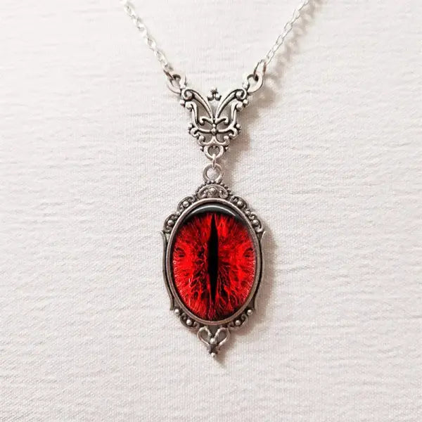 Gothic Blood Red Quartz Charm Necklace - YA4294-1 / 40cm