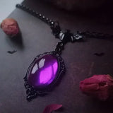 Gothic Blood Red Quartz Charm Necklace - YA4928-2 / 40cm