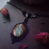 Gothic Blood Red Quartz Charm Necklace