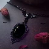 Gothic Blood Red Quartz Charm Necklace