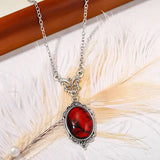 Gothic Blood Red Quartz Charm Necklace - YA3004-1 / 40cm