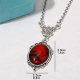 Gothic Blood Red Quartz Charm Necklace