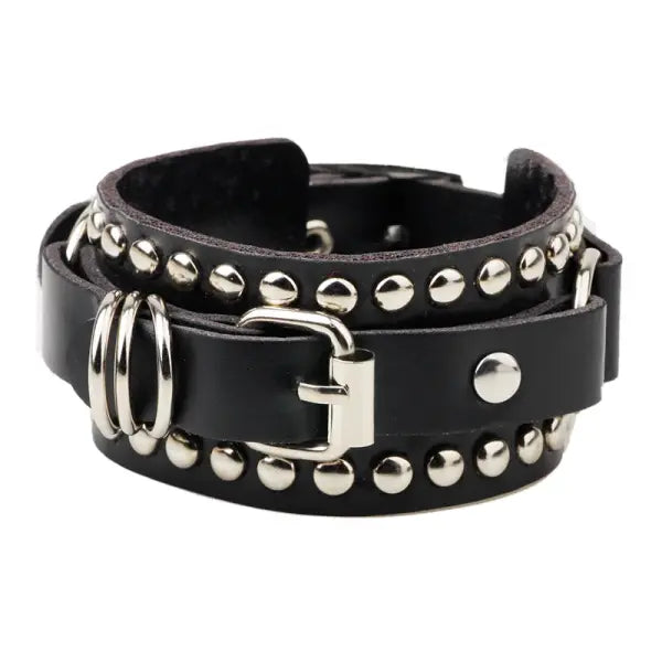 Gothic Spike Studded Leather Bracelets Black Punk Rock Jewelry