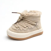 Winter Baby Boots Rubber Sole Toddler Plush Leather Warm Ankle Shoes